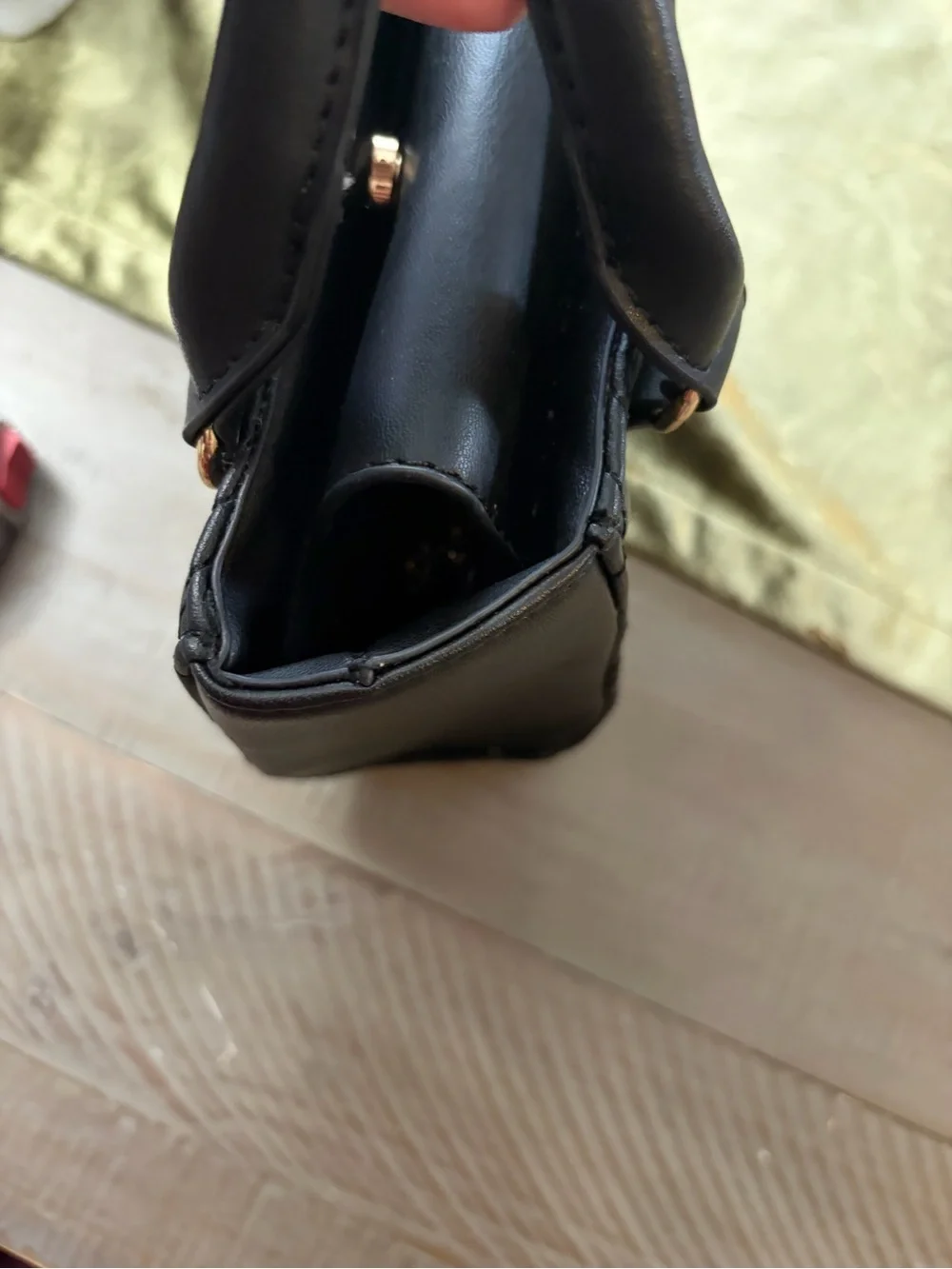 Victoria's Secret Black Quilted Satchel with Gold Hardware